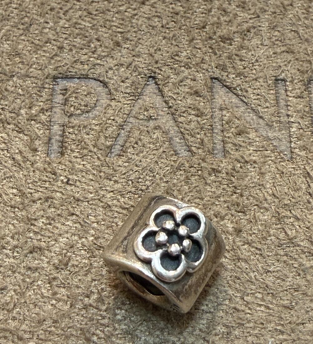 Pandora Sterling Silver DAISY Charm #790187 ALE 925 Three Sided Charm Two Tone